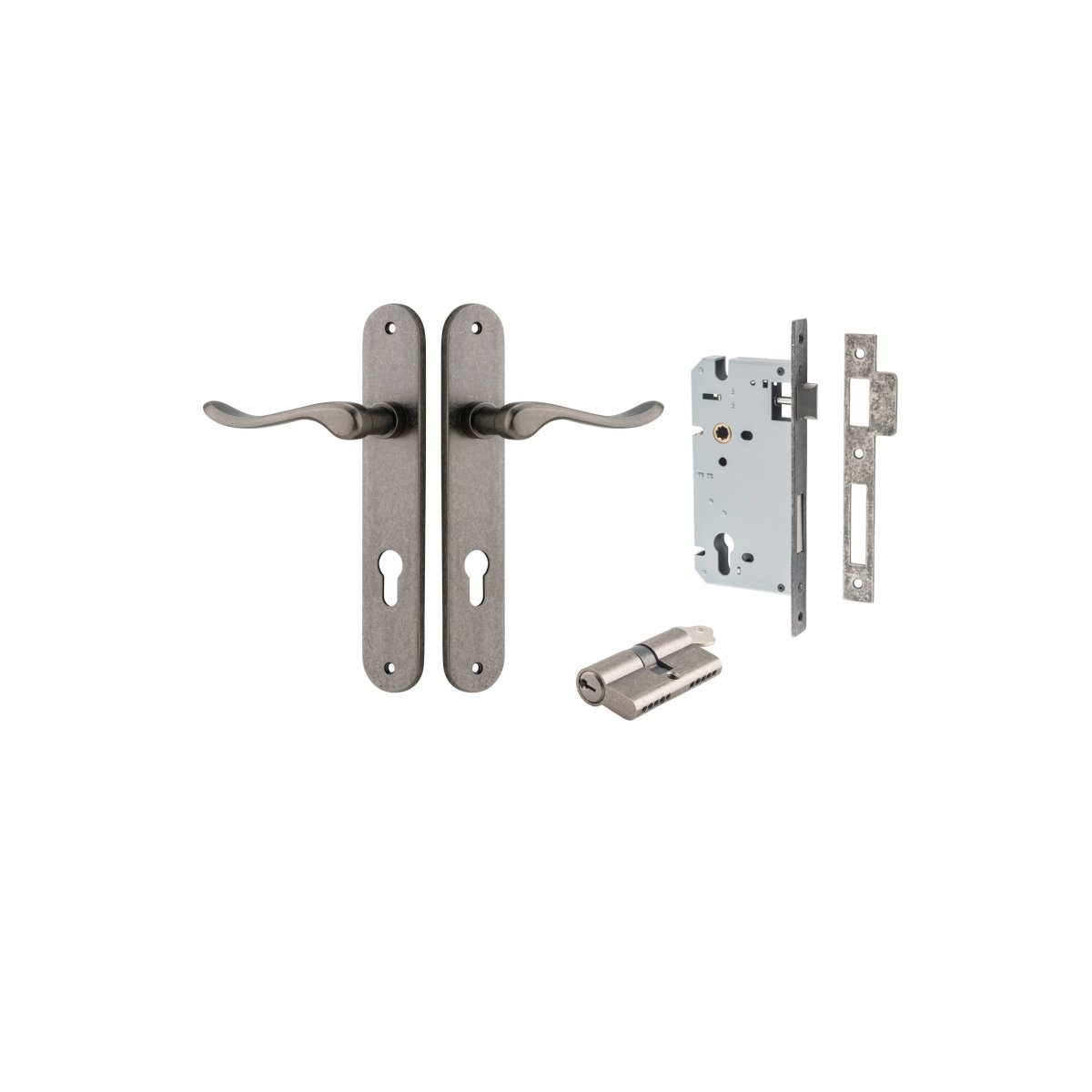 IVER Stirling Solid Brass Oval Plate Door Handle – Multiple Finishes Available - Entry - Point - 13924KENTR60KK - Iver