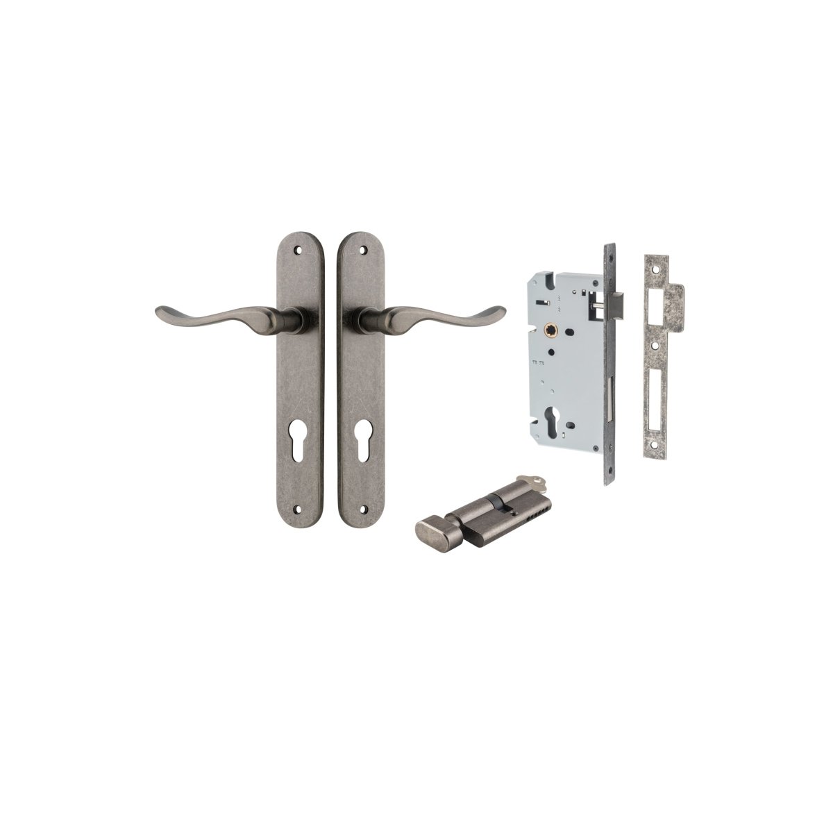 IVER Stirling Solid Brass Oval Plate Door Handle – Multiple Finishes Available - Entry - Point - 13924KENTR60KT - Iver