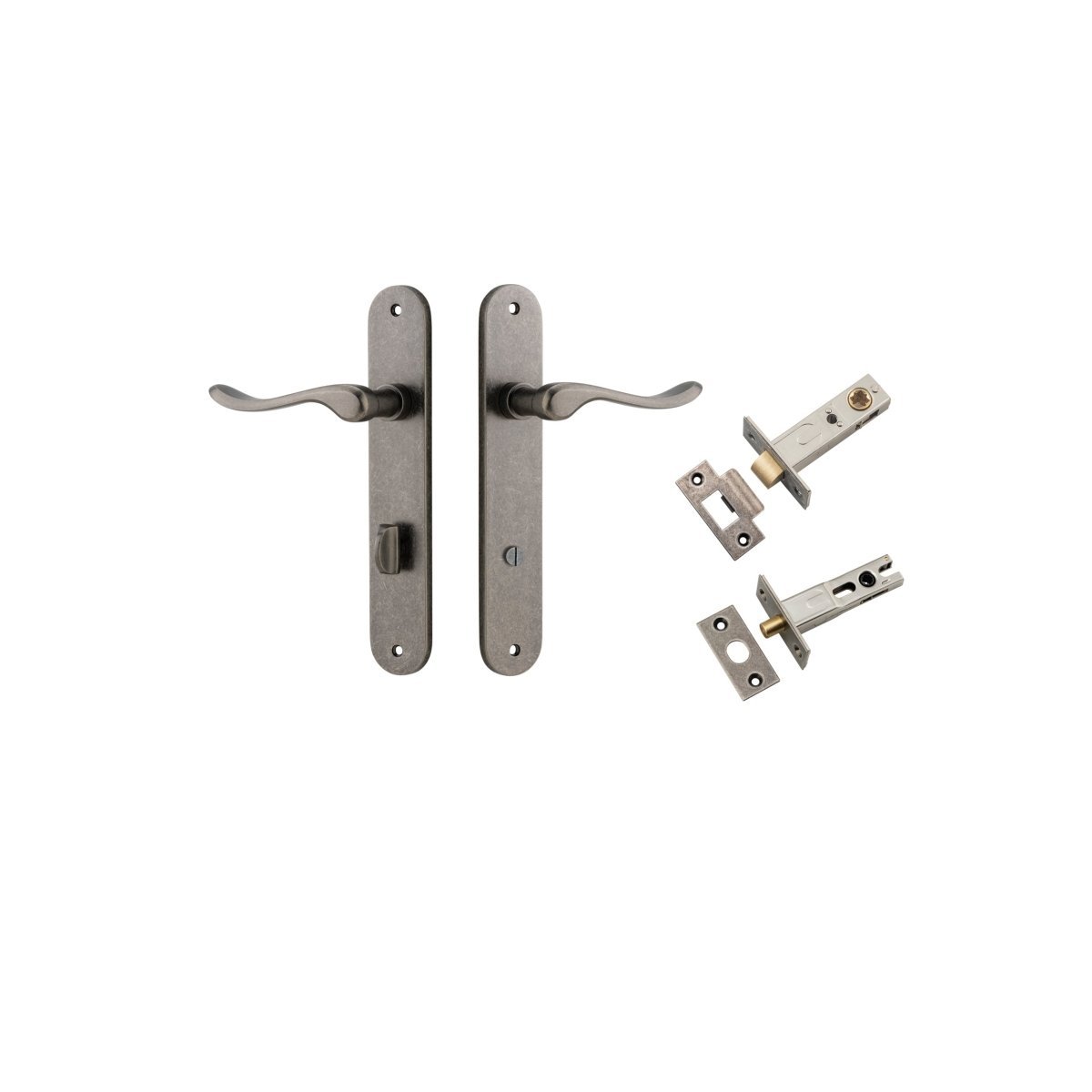 IVER Stirling Solid Brass Oval Plate Door Handle – Multiple Finishes Available - Entry - Point - 13924KPRIV60 - Iver