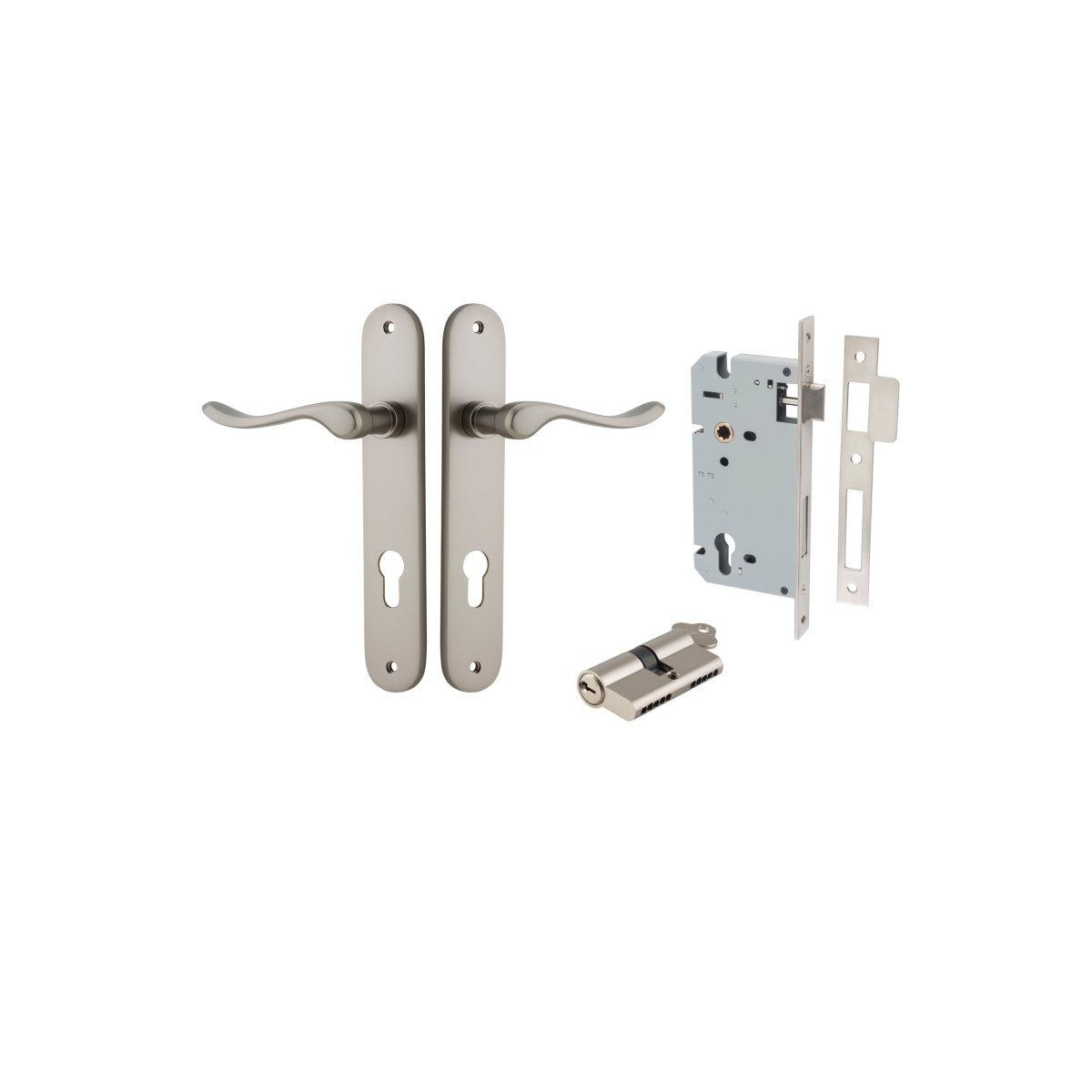 IVER Stirling Solid Brass Oval Plate Door Handle – Multiple Finishes Available - Entry - Point - 14924KENTR60KK - Iver