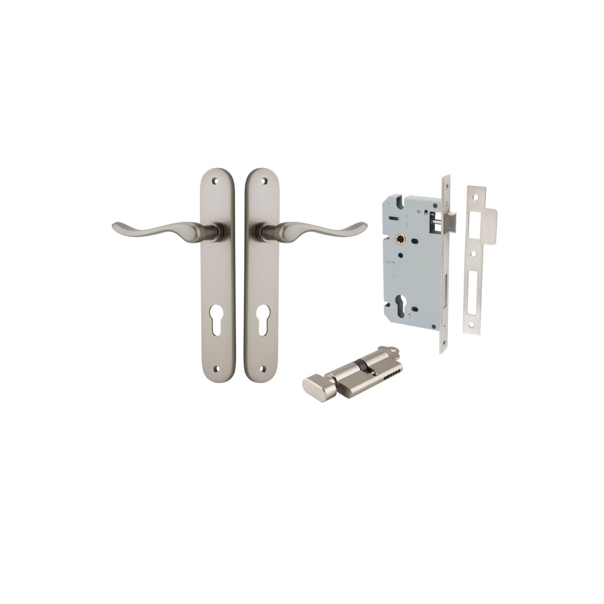 IVER Stirling Solid Brass Oval Plate Door Handle – Multiple Finishes Available - Entry - Point - 14924KENTR60KT - Iver