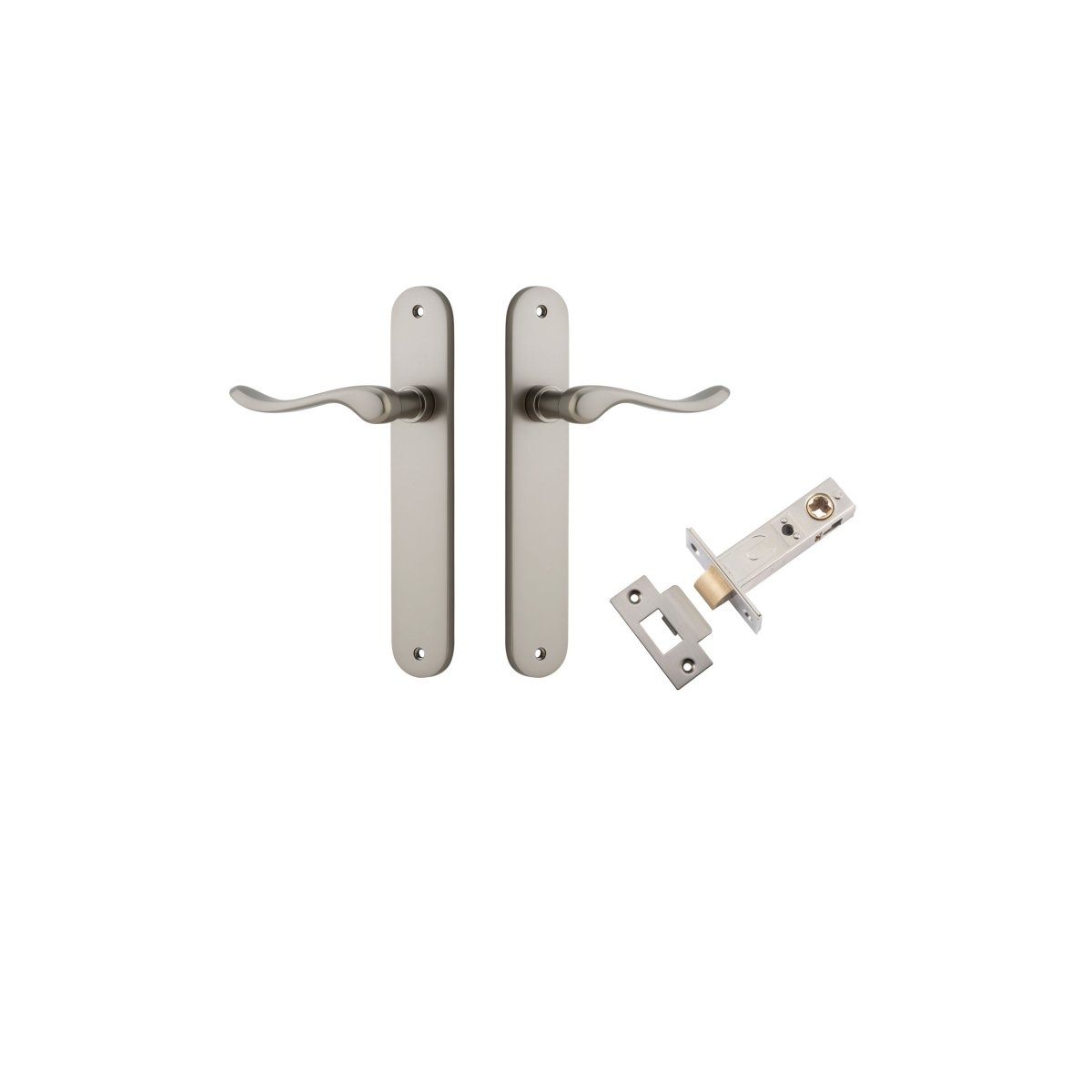 IVER Stirling Solid Brass Oval Plate Door Handle – Multiple Finishes Available - Entry - Point - 14924KPASS60 - Iver