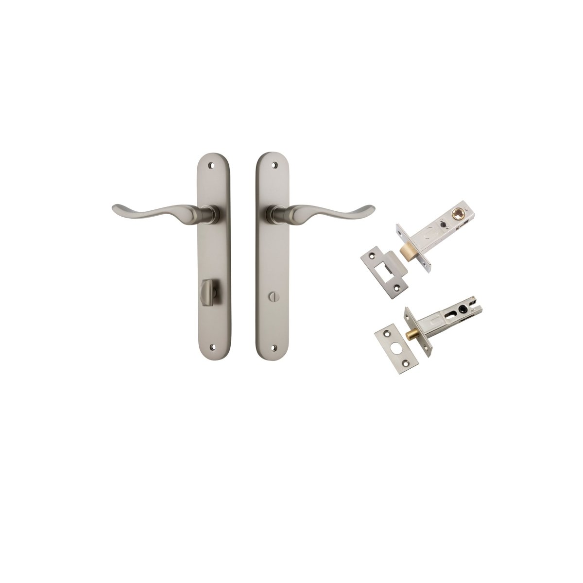IVER Stirling Solid Brass Oval Plate Door Handle – Multiple Finishes Available - Entry - Point - 14924KPRIV60 - Iver