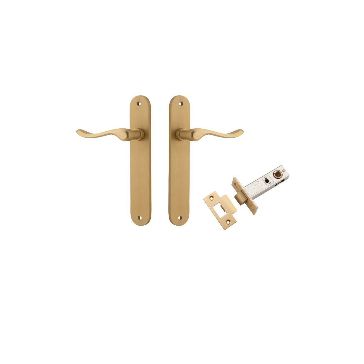 IVER Stirling Solid Brass Oval Plate Door Handle – Multiple Finishes Available - Entry - Point - 15424KPASS60 - Iver