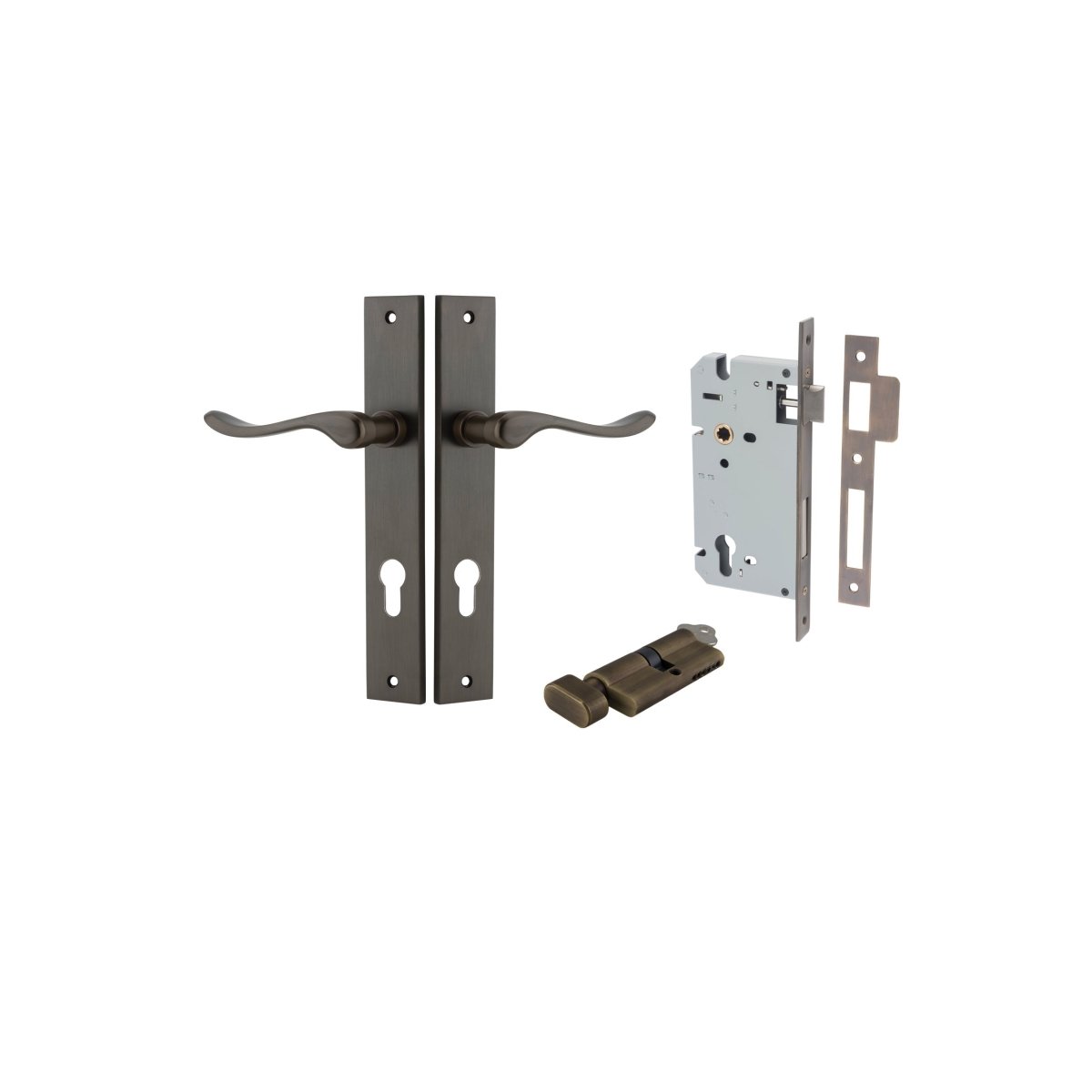 IVER Stirling Solid Brass Rectangular Plate Door Handle – Multiple Finishes Available - Entry - Point - 10920KENTR60KT - Iver