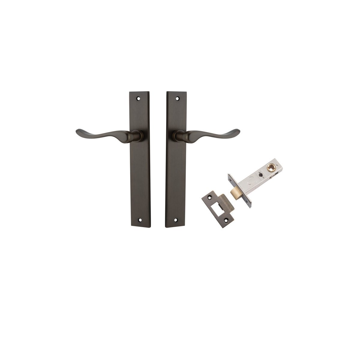 IVER Stirling Solid Brass Rectangular Plate Door Handle – Multiple Finishes Available - Entry - Point - 10920KPASS60 - Iver