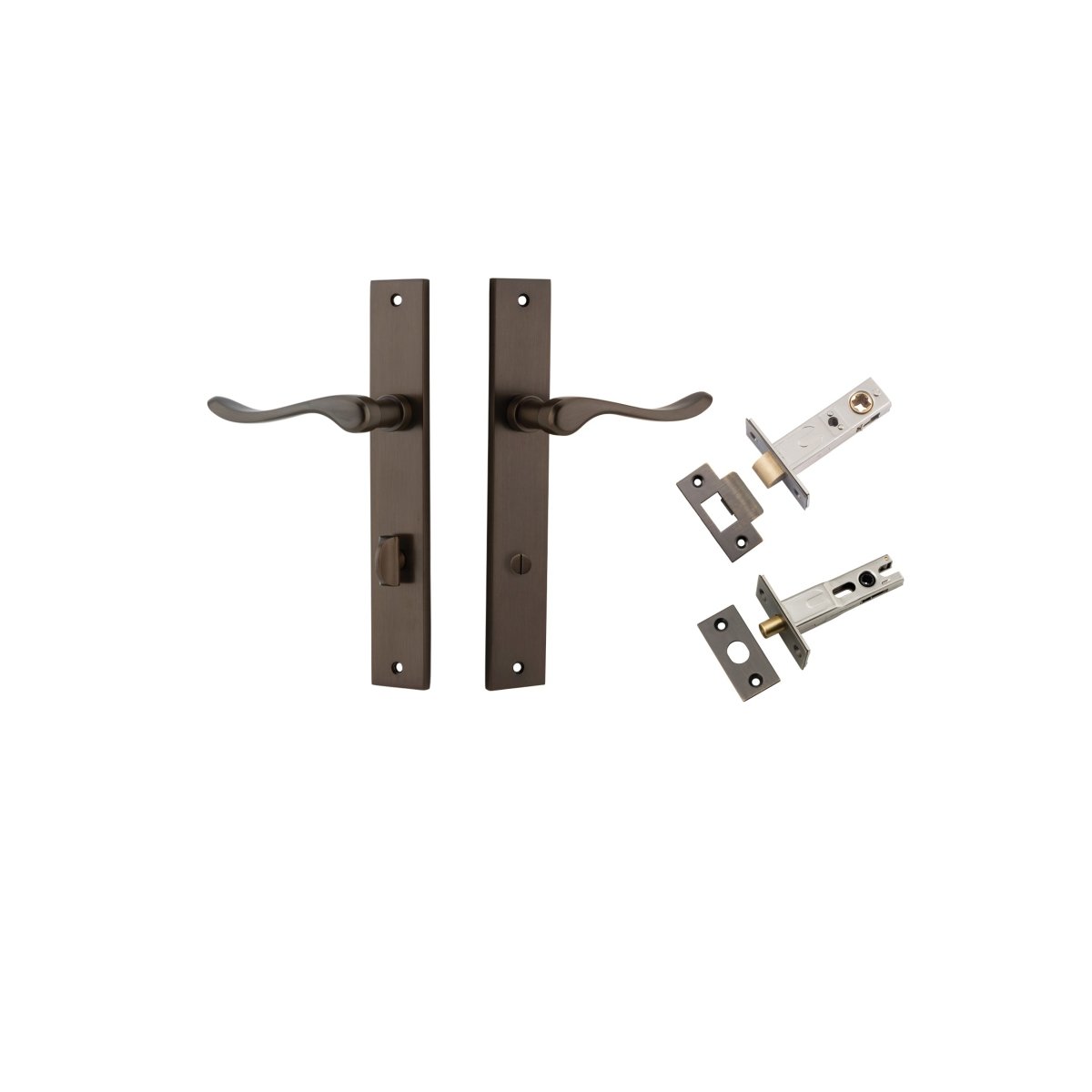 IVER Stirling Solid Brass Rectangular Plate Door Handle – Multiple Finishes Available - Entry - Point - 10920KPRIV60 - Iver