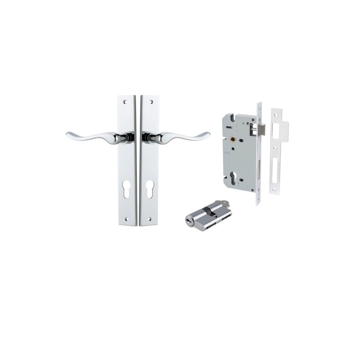 IVER Stirling Solid Brass Rectangular Plate Door Handle – Multiple Finishes Available - Entry - Point - 11920KENTR60KK - Iver
