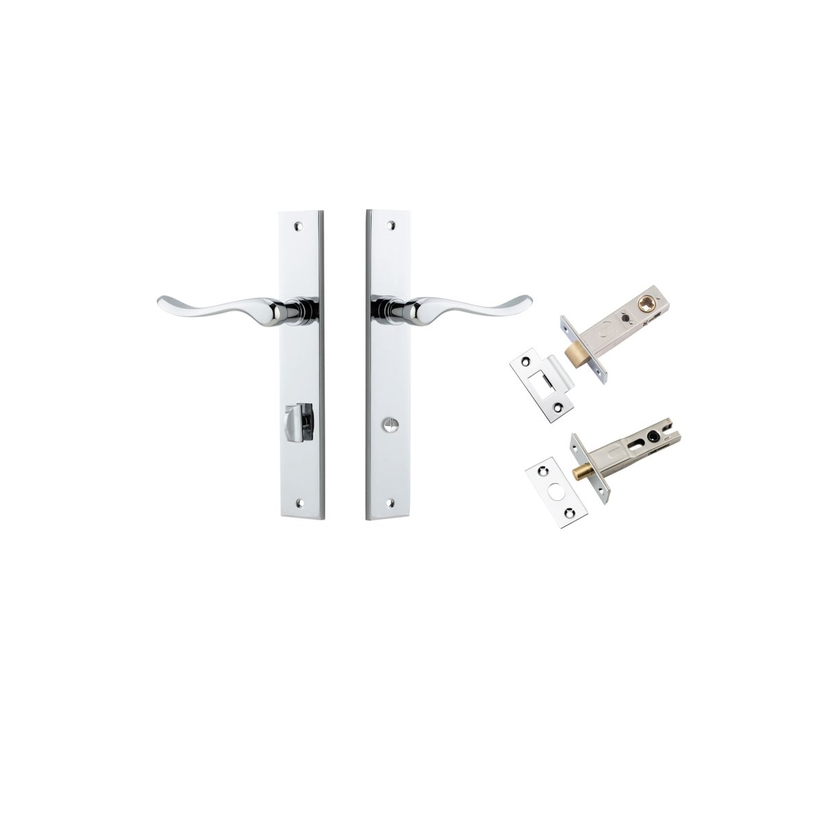IVER Stirling Solid Brass Rectangular Plate Door Handle – Multiple Finishes Available - Entry - Point - 11920KPRIV60 - Iver