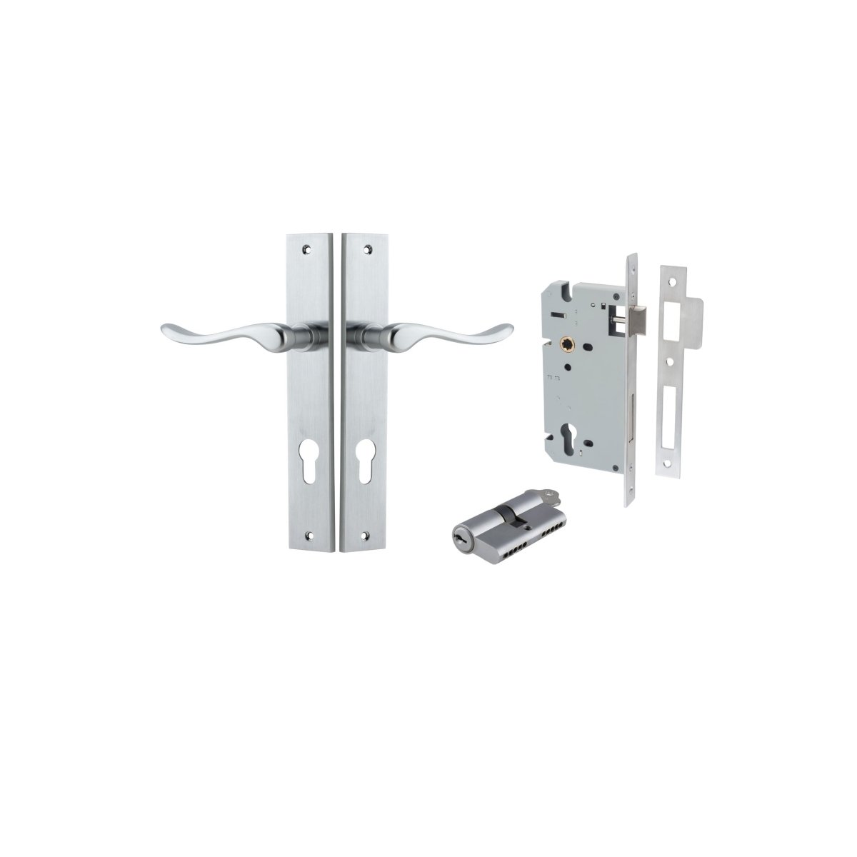 IVER Stirling Solid Brass Rectangular Plate Door Handle – Multiple Finishes Available - Entry - Point - 12420KENTR60KK - Iver