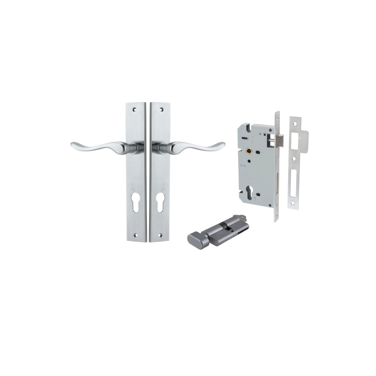 IVER Stirling Solid Brass Rectangular Plate Door Handle – Multiple Finishes Available - Entry - Point - 12420KENTR60KT - Iver