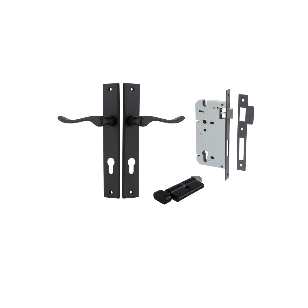 IVER Stirling Solid Brass Rectangular Plate Door Handle – Multiple Finishes Available - Entry - Point - 12920KENTR60KT - Iver