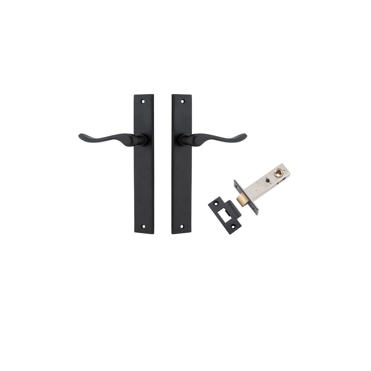 IVER Stirling Solid Brass Rectangular Plate Door Handle – Multiple Finishes Available - Entry - Point - 12920KPASS60 - Iver