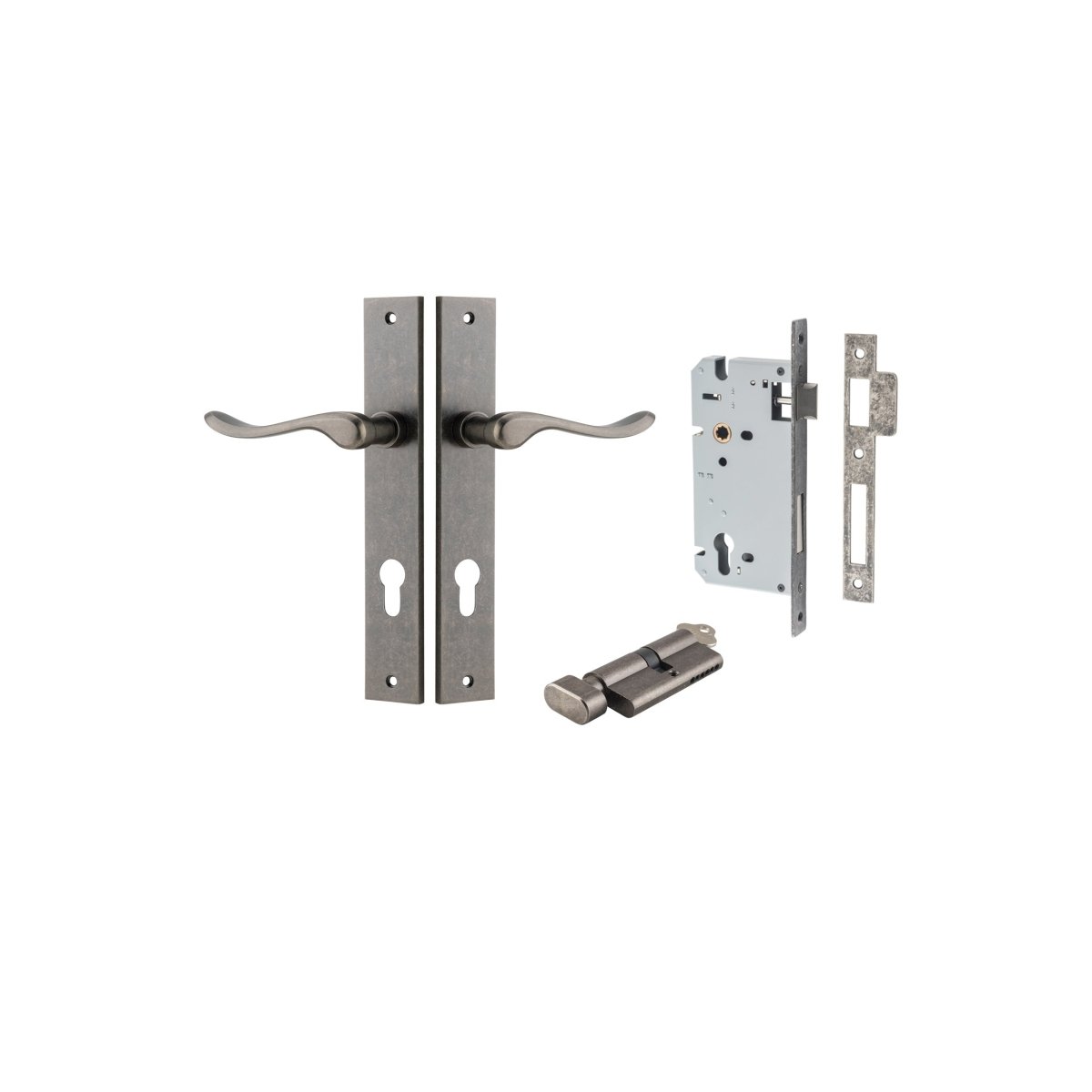 IVER Stirling Solid Brass Rectangular Plate Door Handle – Multiple Finishes Available - Entry - Point - 13920KENTR60KT - Iver