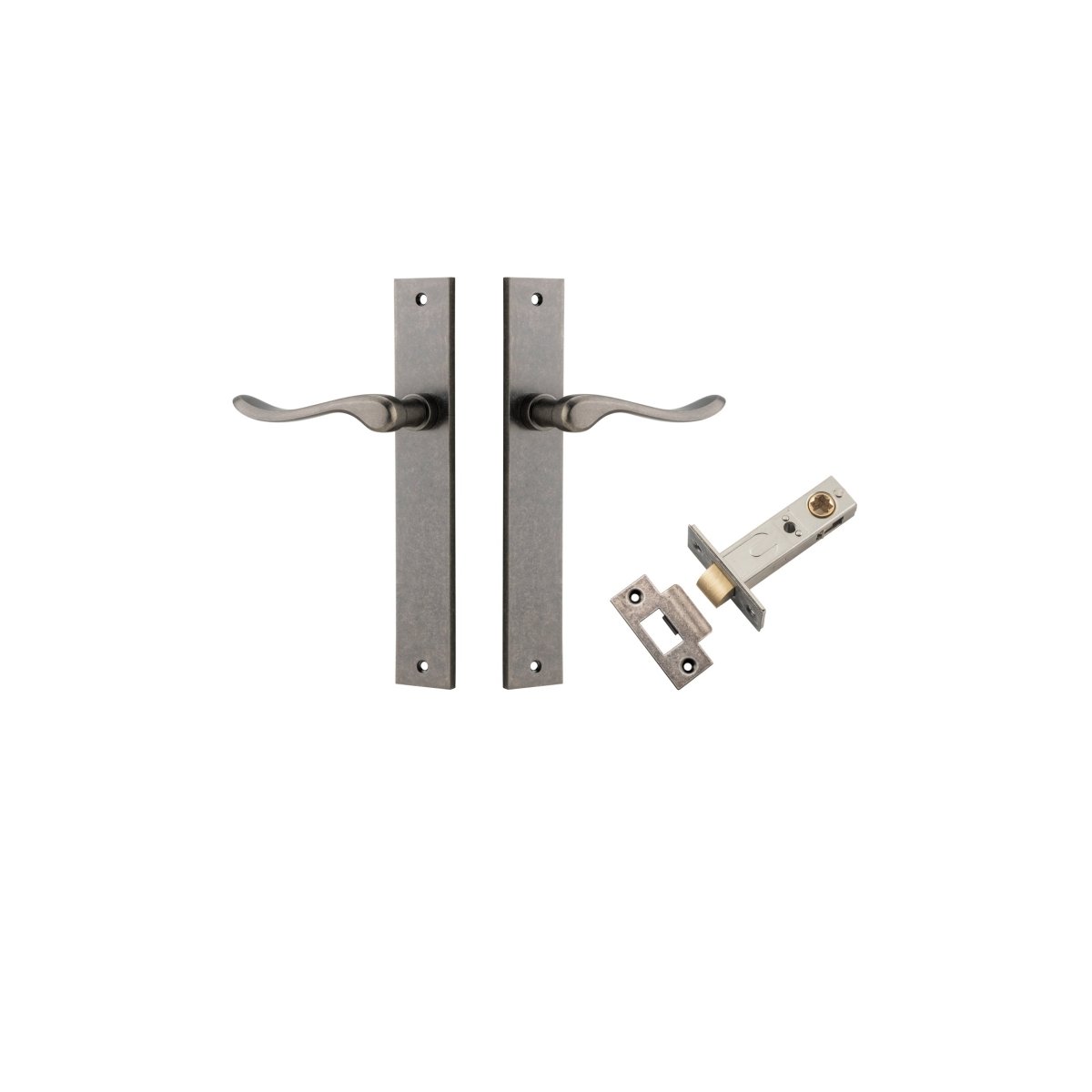 IVER Stirling Solid Brass Rectangular Plate Door Handle – Multiple Finishes Available - Entry - Point - 13920KPASS60 - Iver
