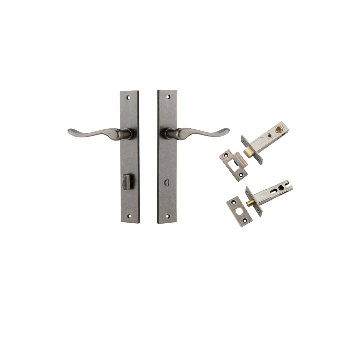 IVER Stirling Solid Brass Rectangular Plate Door Handle – Multiple Finishes Available - Entry - Point - 13920KPRIV60 - Iver