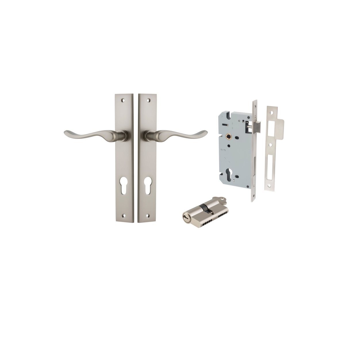 IVER Stirling Solid Brass Rectangular Plate Door Handle – Multiple Finishes Available - Entry - Point - 14920KENTR60KK - Iver
