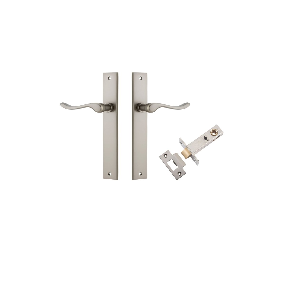IVER Stirling Solid Brass Rectangular Plate Door Handle – Multiple Finishes Available - Entry - Point - 14920KPASS60 - Iver