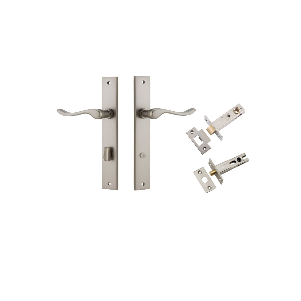 IVER Stirling Solid Brass Rectangular Plate Door Handle – Multiple Finishes Available - Entry - Point - 14920KPRIV60 - Iver