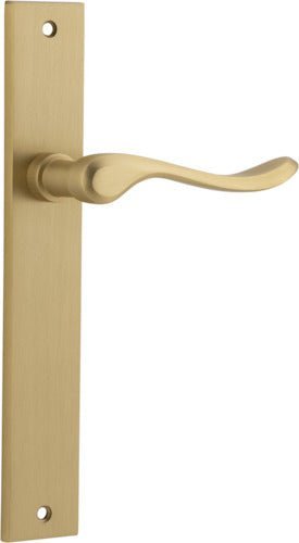 IVER Stirling Solid Brass Rectangular Plate Door Handle – Multiple Finishes Available - Entry - Point - 15420 - Iver