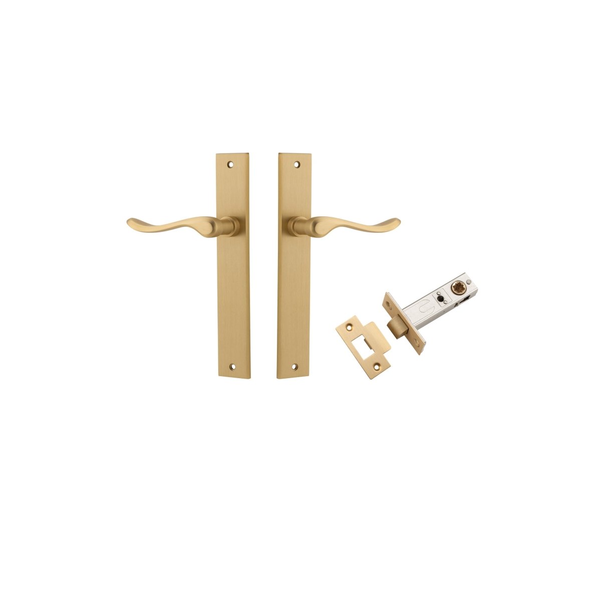 IVER Stirling Solid Brass Rectangular Plate Door Handle – Multiple Finishes Available - Entry - Point - 15420KPASS60 - Iver