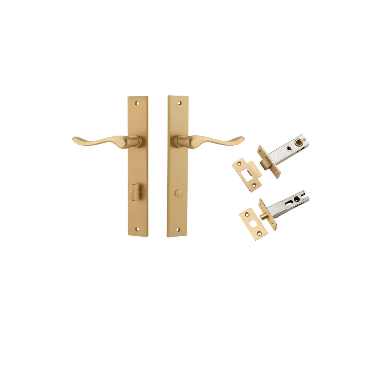 IVER Stirling Solid Brass Rectangular Plate Door Handle – Multiple Finishes Available - Entry - Point - 15420KPRIV60 - Iver