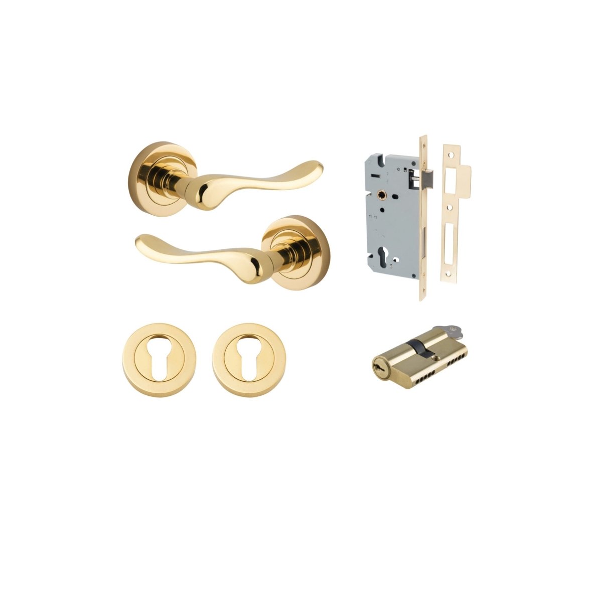 IVER Stirling Solid Brass Round Rose Door Handle – Multiple Finishes Available - Entry - Point - 20790KENTR60KK - Iver