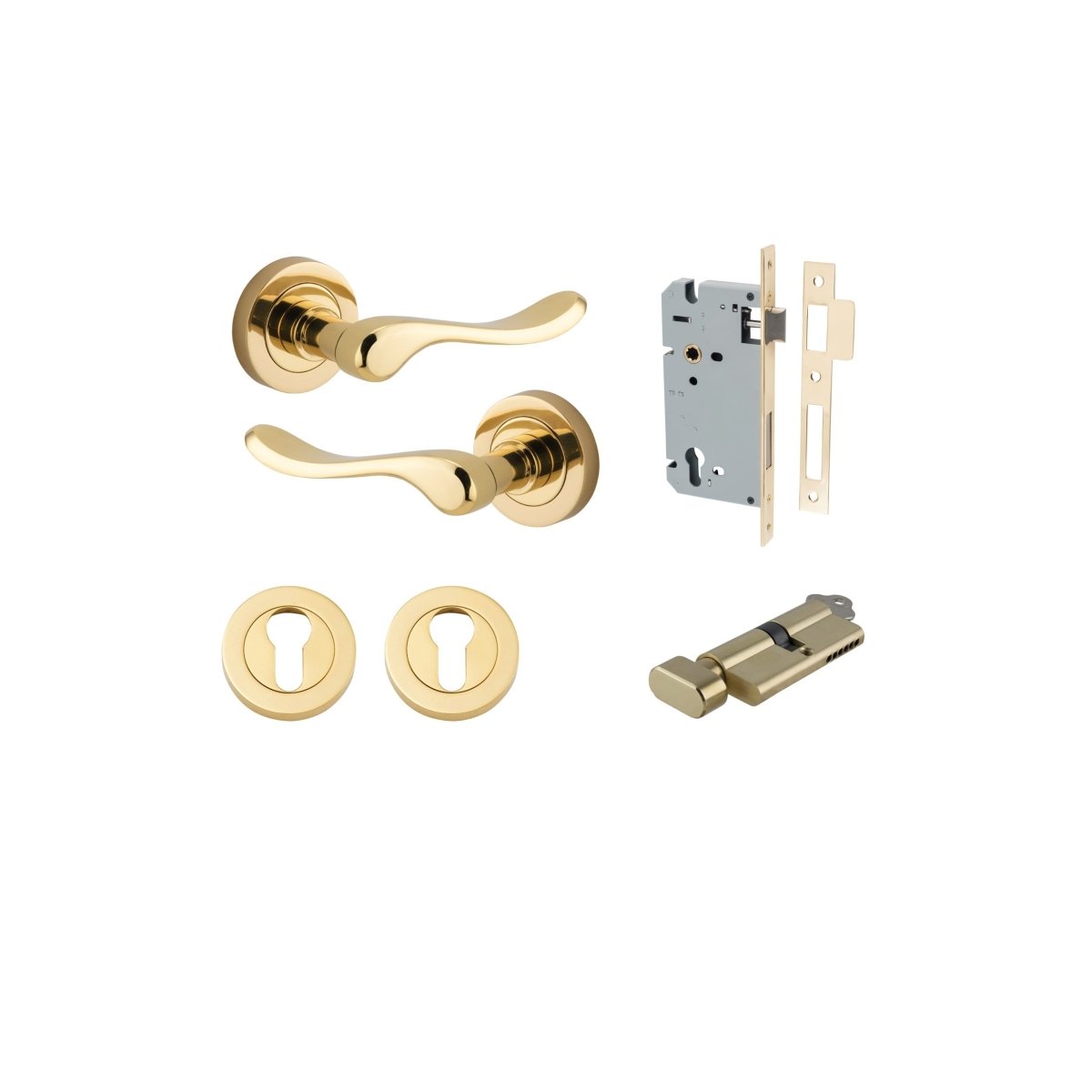 IVER Stirling Solid Brass Round Rose Door Handle – Multiple Finishes Available - Entry - Point - 20790KENTR60KT - Iver