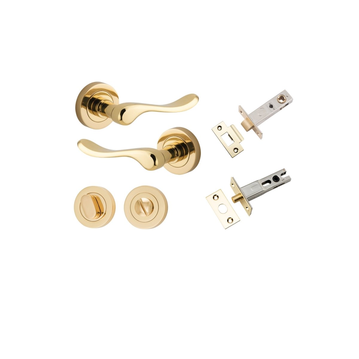 IVER Stirling Solid Brass Round Rose Door Handle – Multiple Finishes Available - Entry - Point - 20790KPRIV60 - Iver