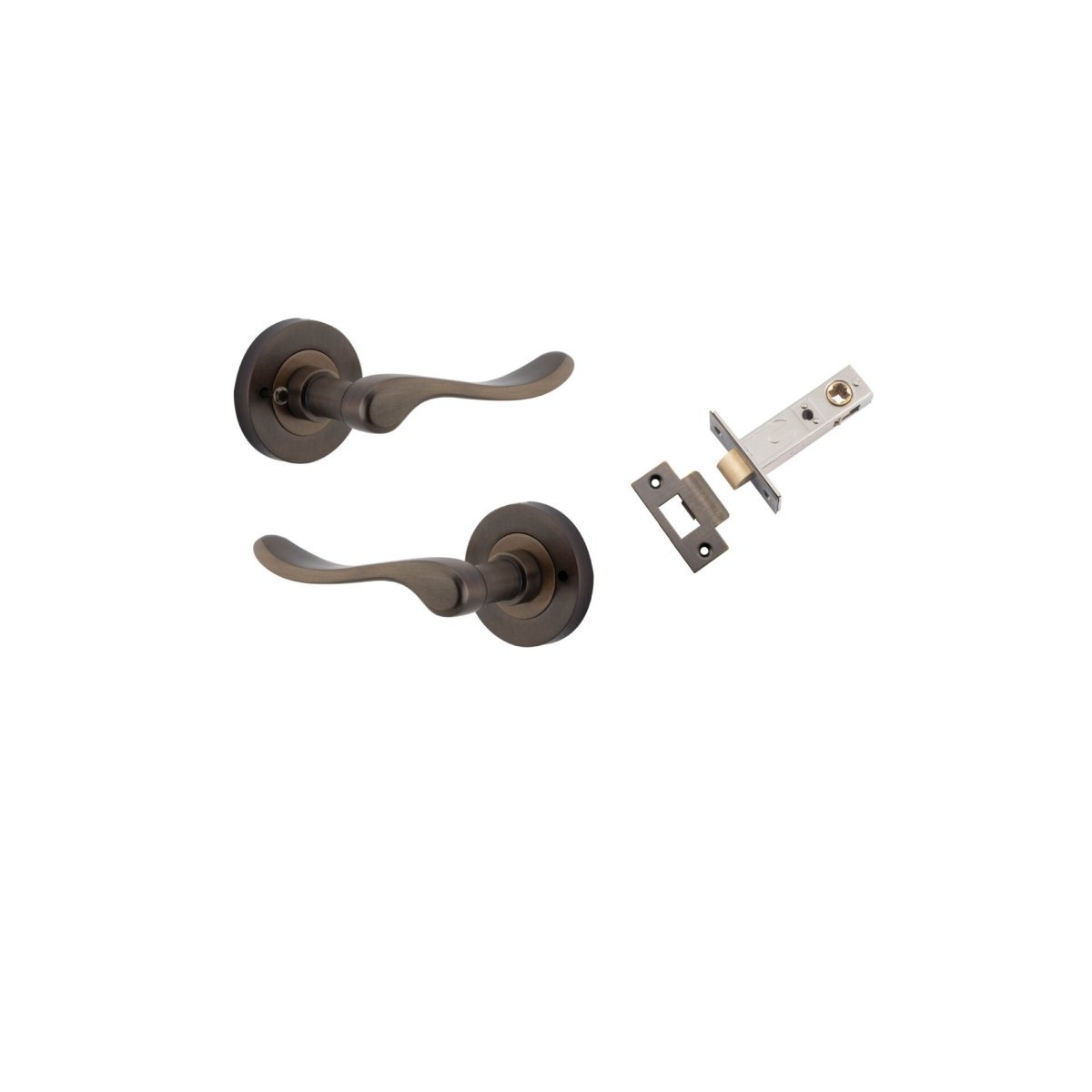 IVER Stirling Solid Brass Round Rose Door Handle – Multiple Finishes Available - Entry - Point - 20791KIBPRIV60 - Iver