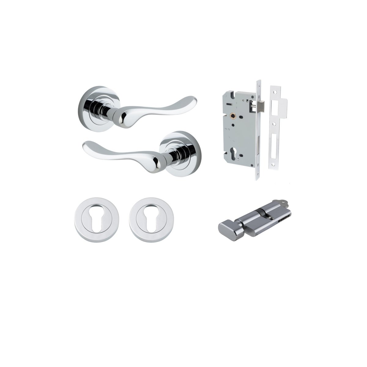 IVER Stirling Solid Brass Round Rose Door Handle – Multiple Finishes Available - Entry - Point - 20794KENTR60KT - Iver