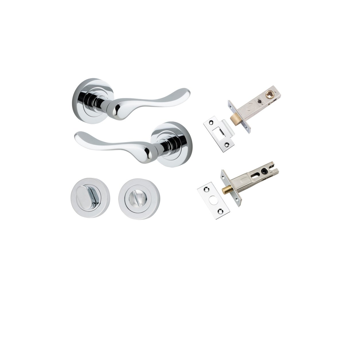 IVER Stirling Solid Brass Round Rose Door Handle – Multiple Finishes Available - Entry - Point - 20794KPRIV60 - Iver