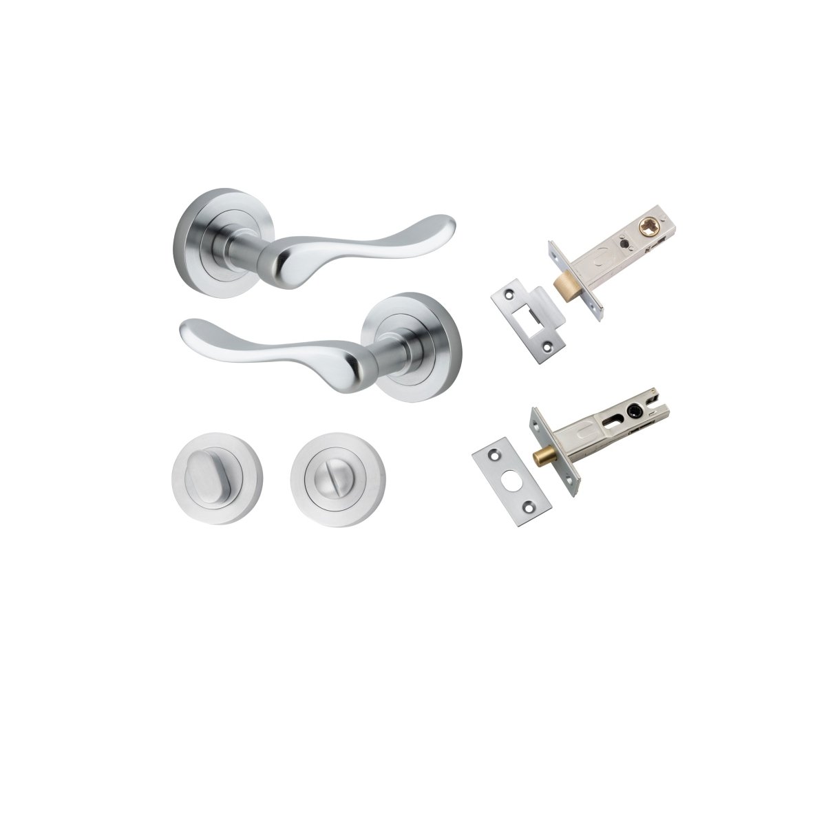 IVER Stirling Solid Brass Round Rose Door Handle – Multiple Finishes Available - Entry - Point - 20795KPRIV60 - Iver