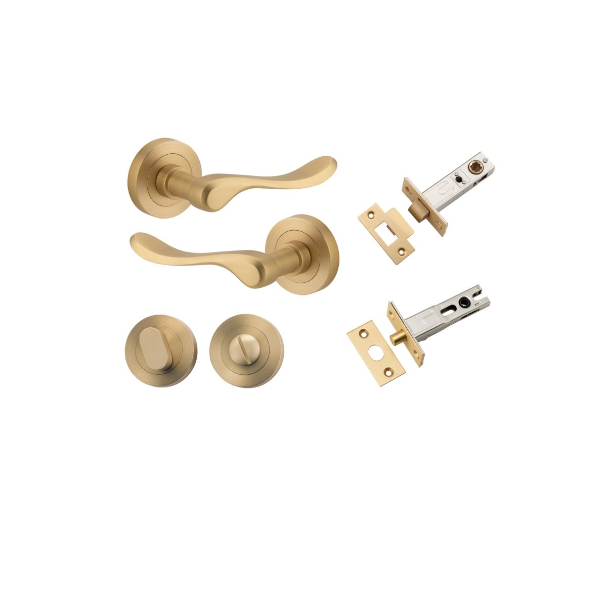 IVER Stirling Solid Brass Round Rose Door Handle – Multiple Finishes Available - Entry - Point - 20796KPRIV60 - Iver