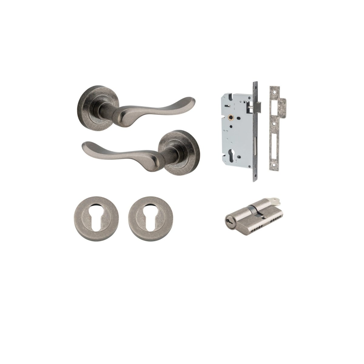IVER Stirling Solid Brass Round Rose Door Handle – Multiple Finishes Available - Entry - Point - 20797KENTR60KK - Iver
