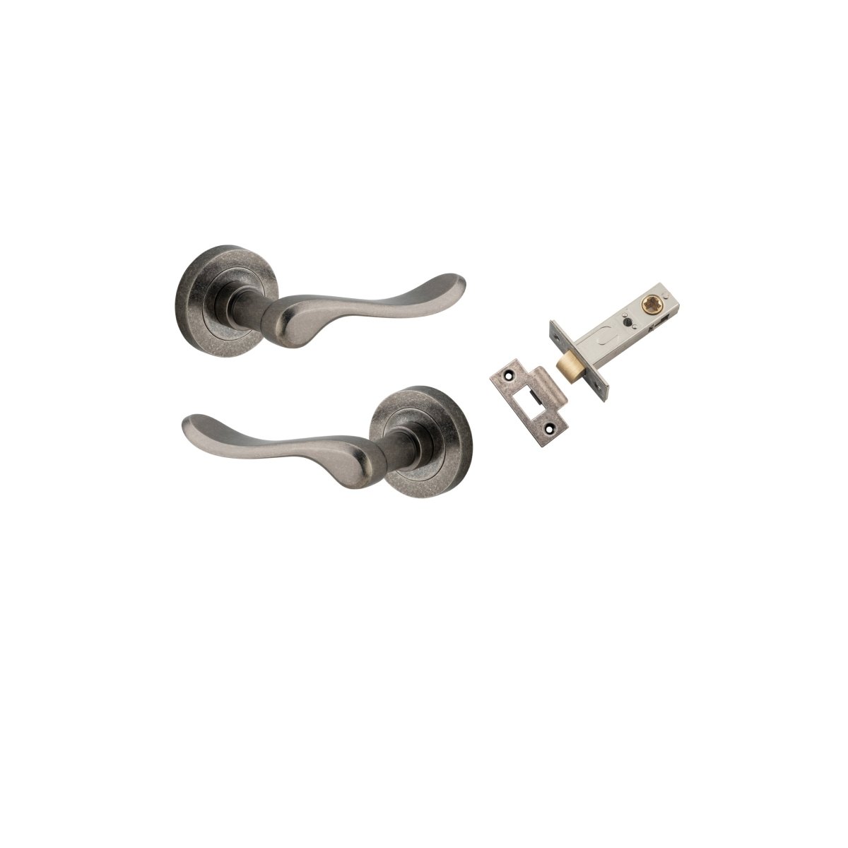 IVER Stirling Solid Brass Round Rose Door Handle – Multiple Finishes Available - Entry - Point - 20797KPASS60 - Iver