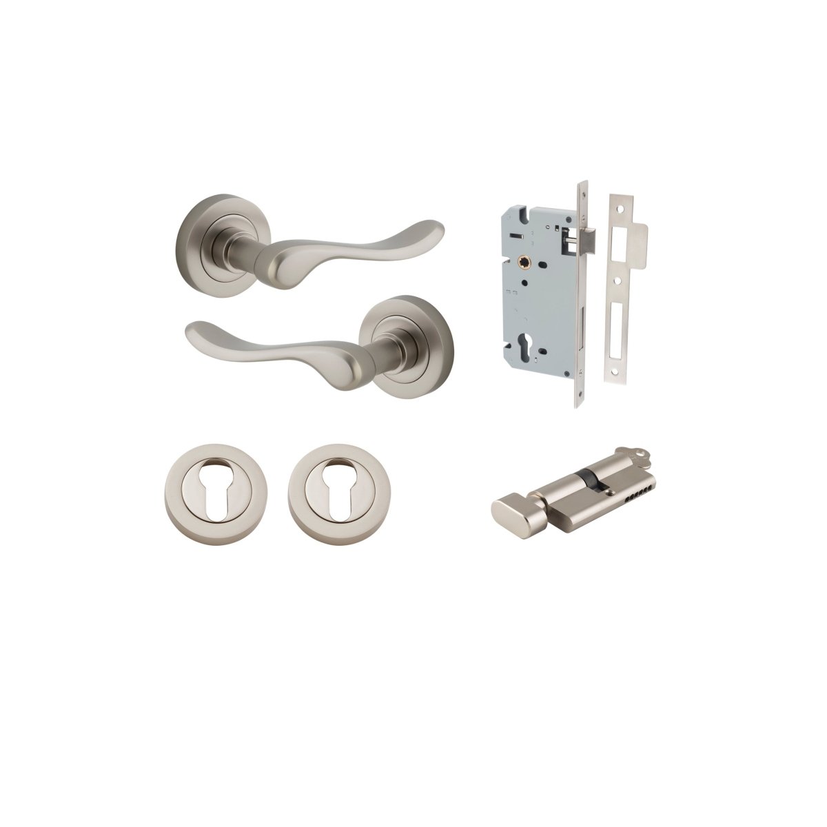 IVER Stirling Solid Brass Round Rose Door Handle – Multiple Finishes Available - Entry - Point - 20799KENTR60KT - Iver