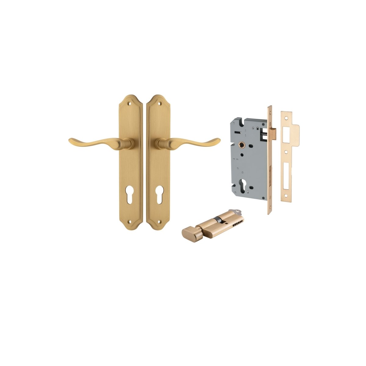 IVER Stirling Solid Brass Shouldered Door Handle – Multiple Finishes Available - Entry - Point - 15422KENTR60KT - Iver