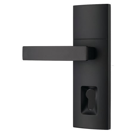 Trilock Contemporary Angular Double Cylinder Entrance Lever Set - Matt Black