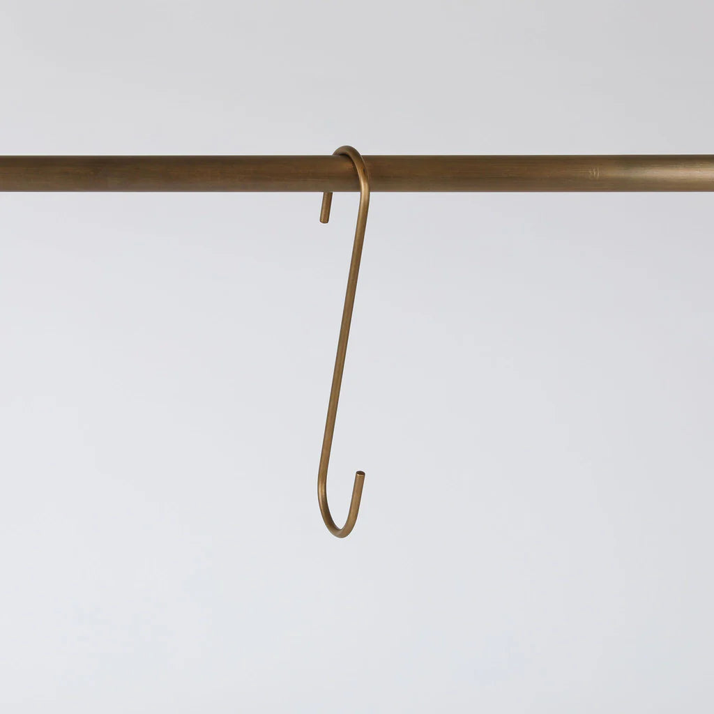 Pack of 5 - Brass S Hook - Acid Washed Brass by Hepburn