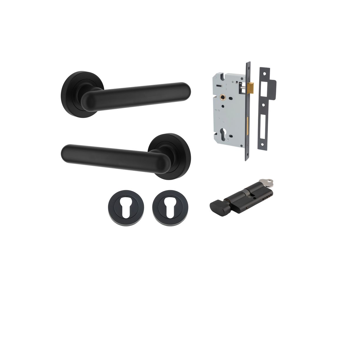 IVER Puerto Solid Brass Round Rose Door Handle – Multiple Finishes Available