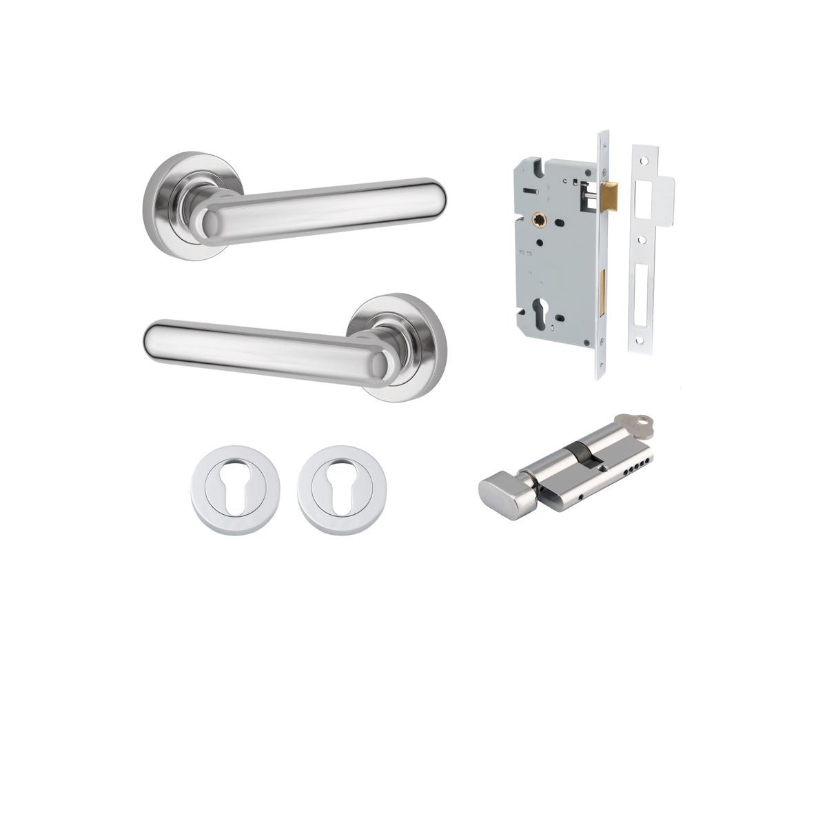 IVER Puerto Solid Brass Round Rose Door Handle – Multiple Finishes Available