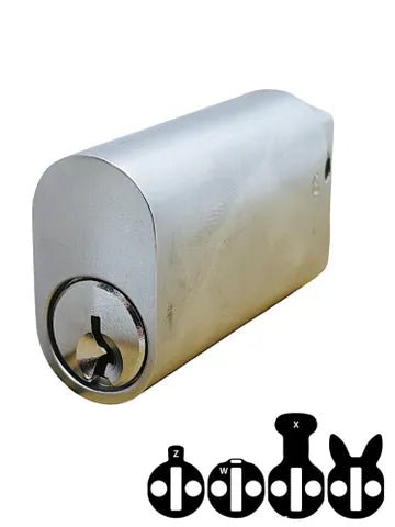 OVAL CYLINDER (570) OVAL (KD) 50mm Extended *Satin Chrome* - Entry - Point - 410/50 - SC - KA1 - Lockton