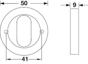 Oval Escutcheon (Single) - Graphite Black - Hafele - Entry - Point - 903.58.147 - Hafele