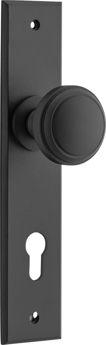 Paddington Knob - Chamfered Backplate - Entry - Point - 12831E85 - Iver