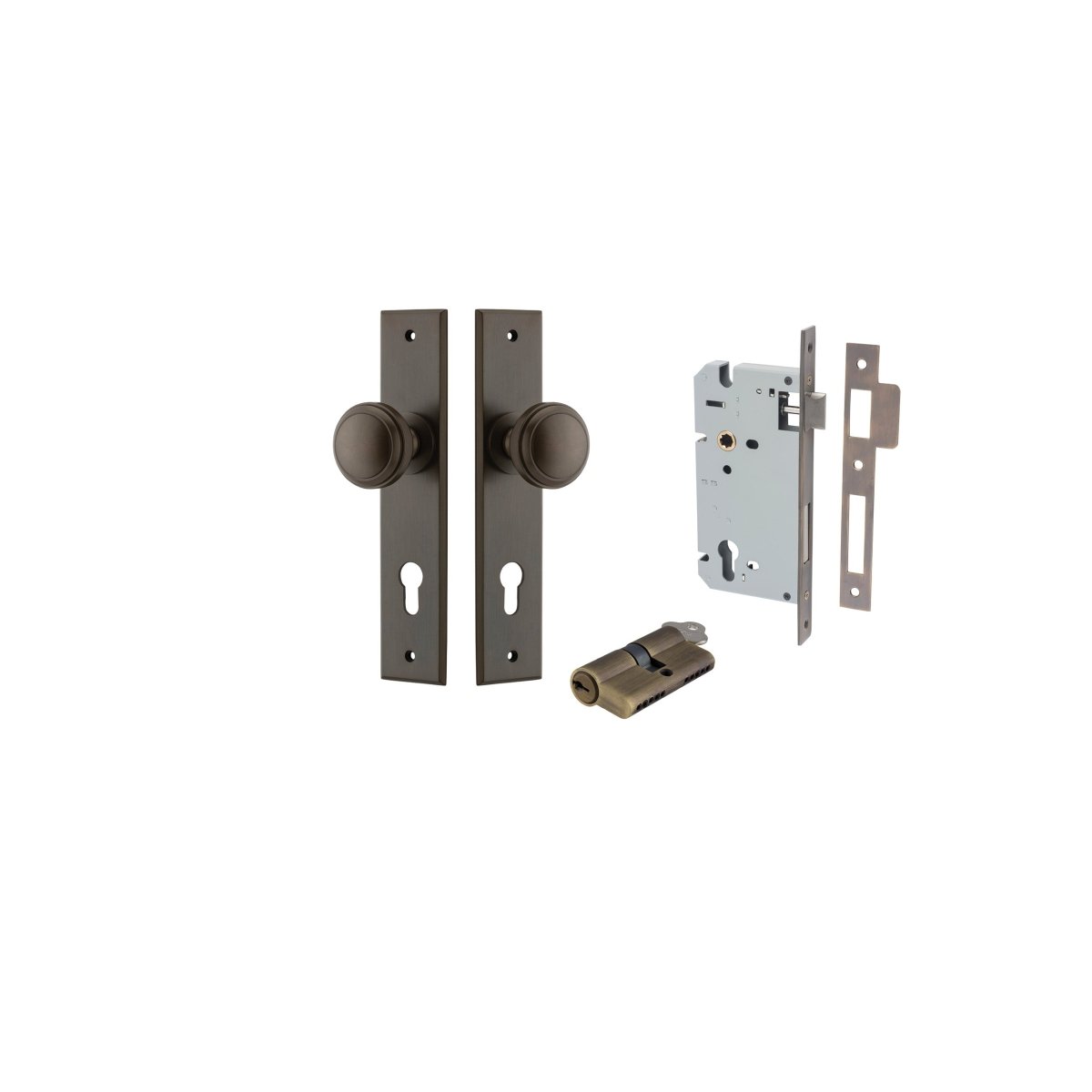Paddington Knob - Chamfered Backplate - Entry - Point - 15331KENTR60KK - Iver