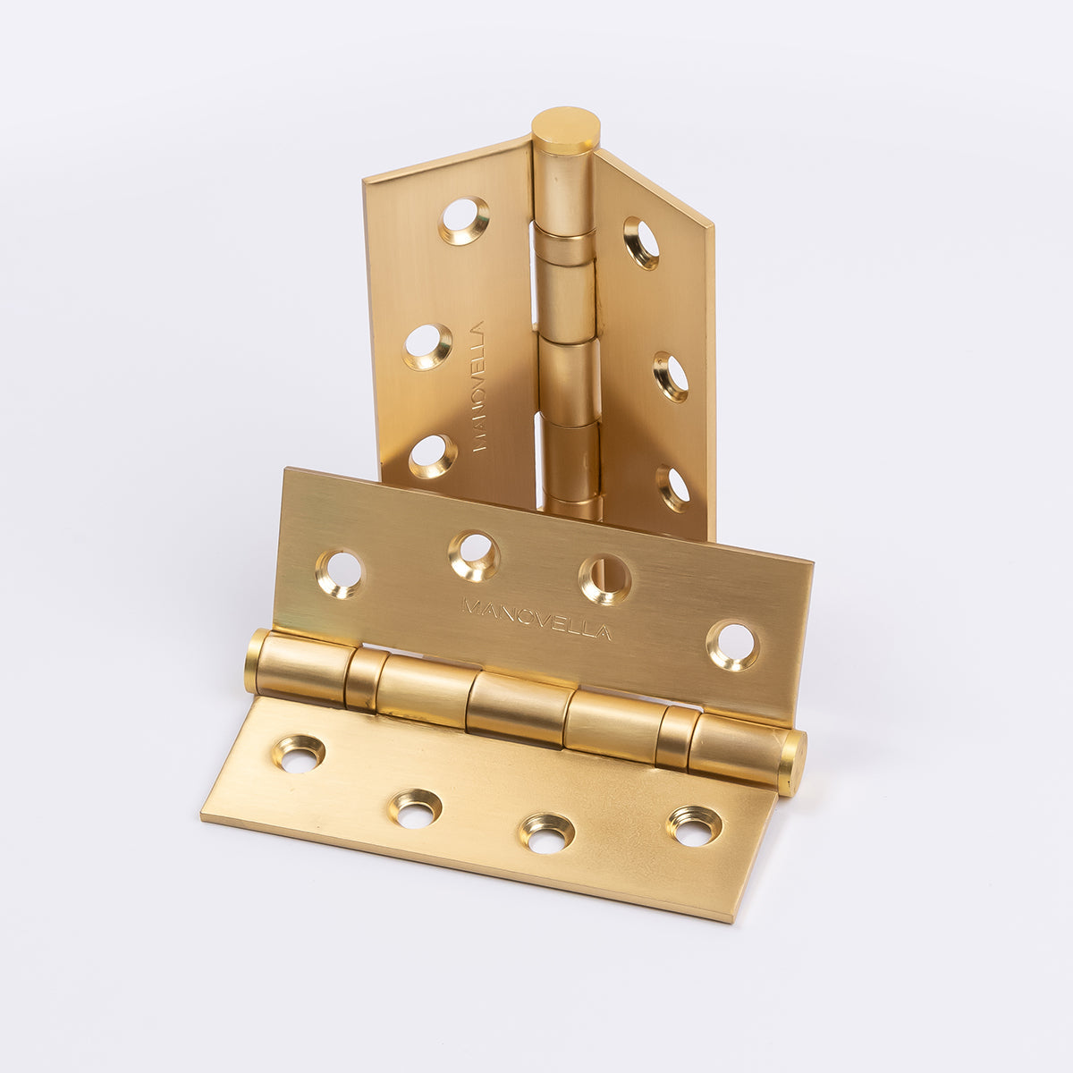 Satin Brass Ball Bearing Hinge (Pair) 100mm x 75mmv\ - Manovella