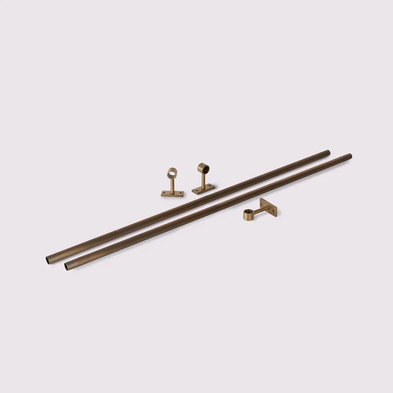 Utility Rail - 900mm Acid Washed Brass - Entry - Point - UR900AWB - Hepburn Hardware