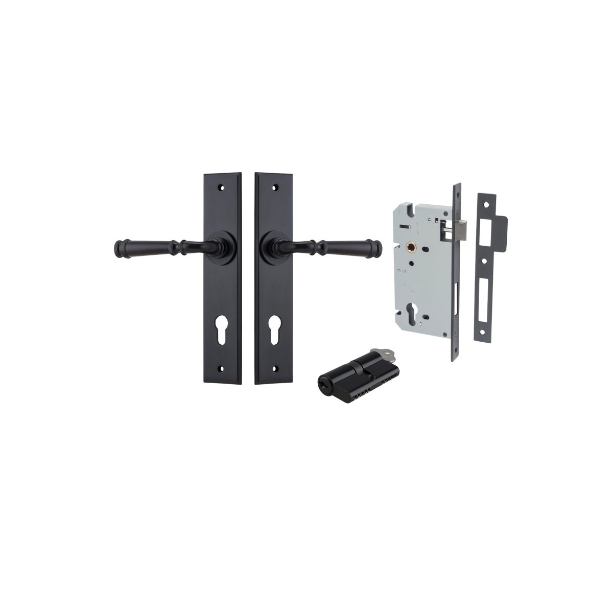 Verona Lever - Chamfered Backplate - Entry - Point - 12786KENTR60KK - Iver