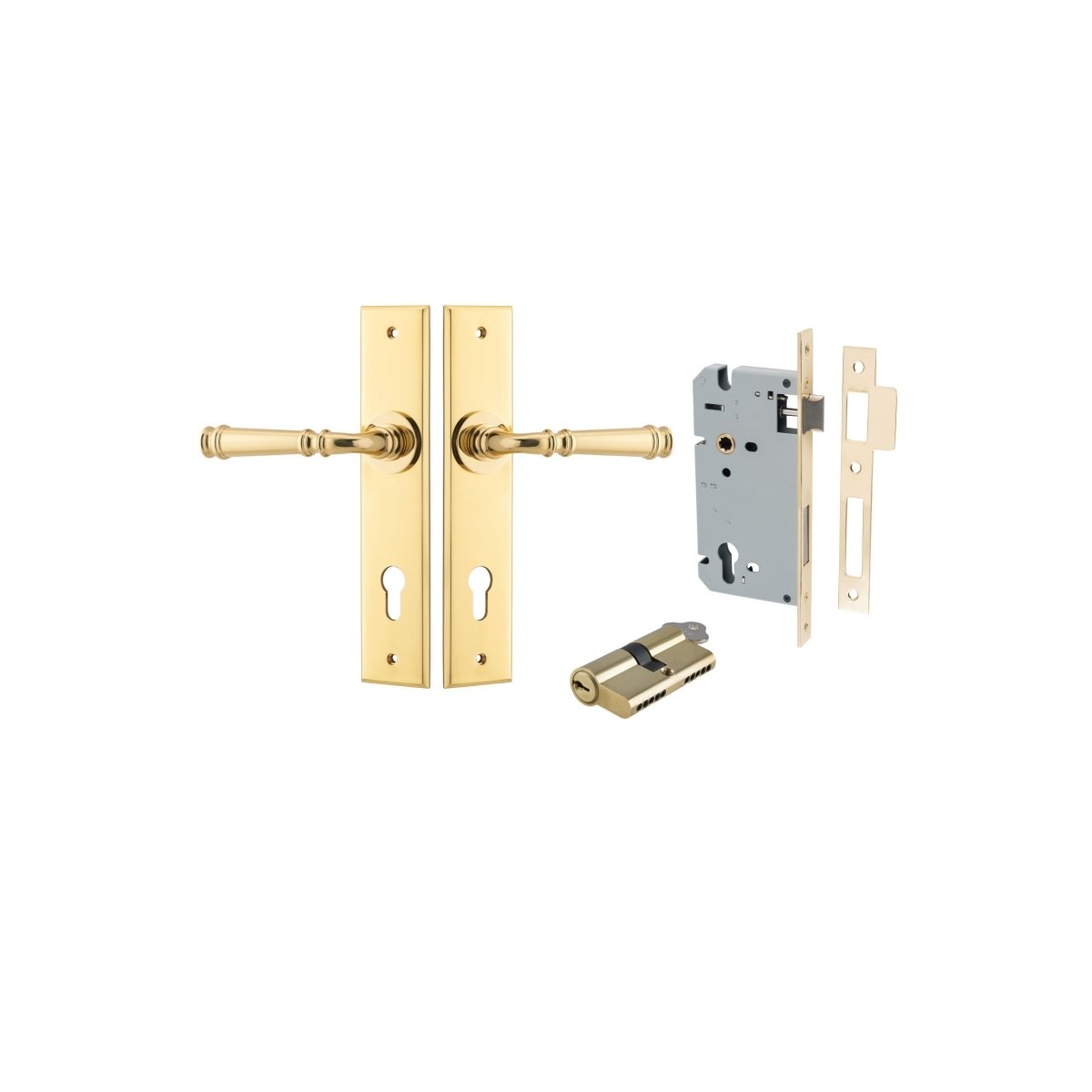 Verona Lever - Chamfered Backplate - Entry - Point - 13286KENTR60KK - Iver
